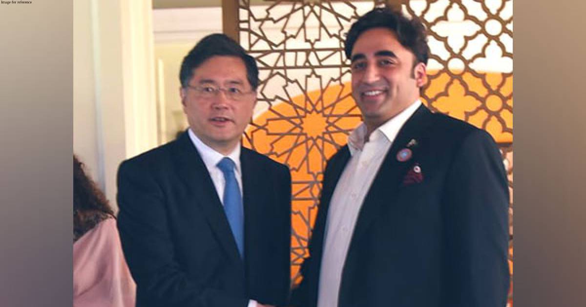 Pakistan foreign minister Bilawal Bhutto Zardari meets his Chinese counterpart Qin Gang on sidelines of SCO-CFM meet